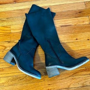 Free People Essential Knee High Boot EU 38 Washed Out Black